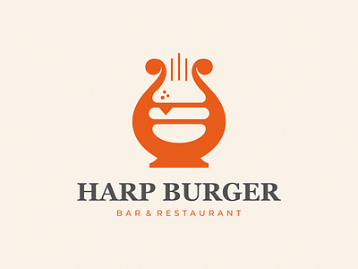 Harp Burger burger harp logo music