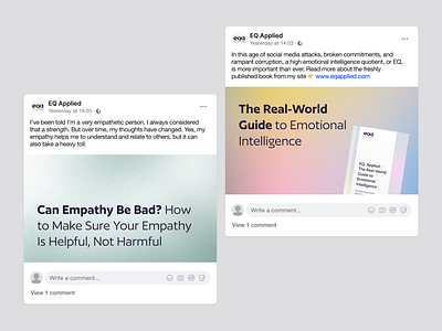 EQ Applied - Social blog branding emotional intelligence eq facebook gradient graphic design linkedin logo news publication social social media swag template