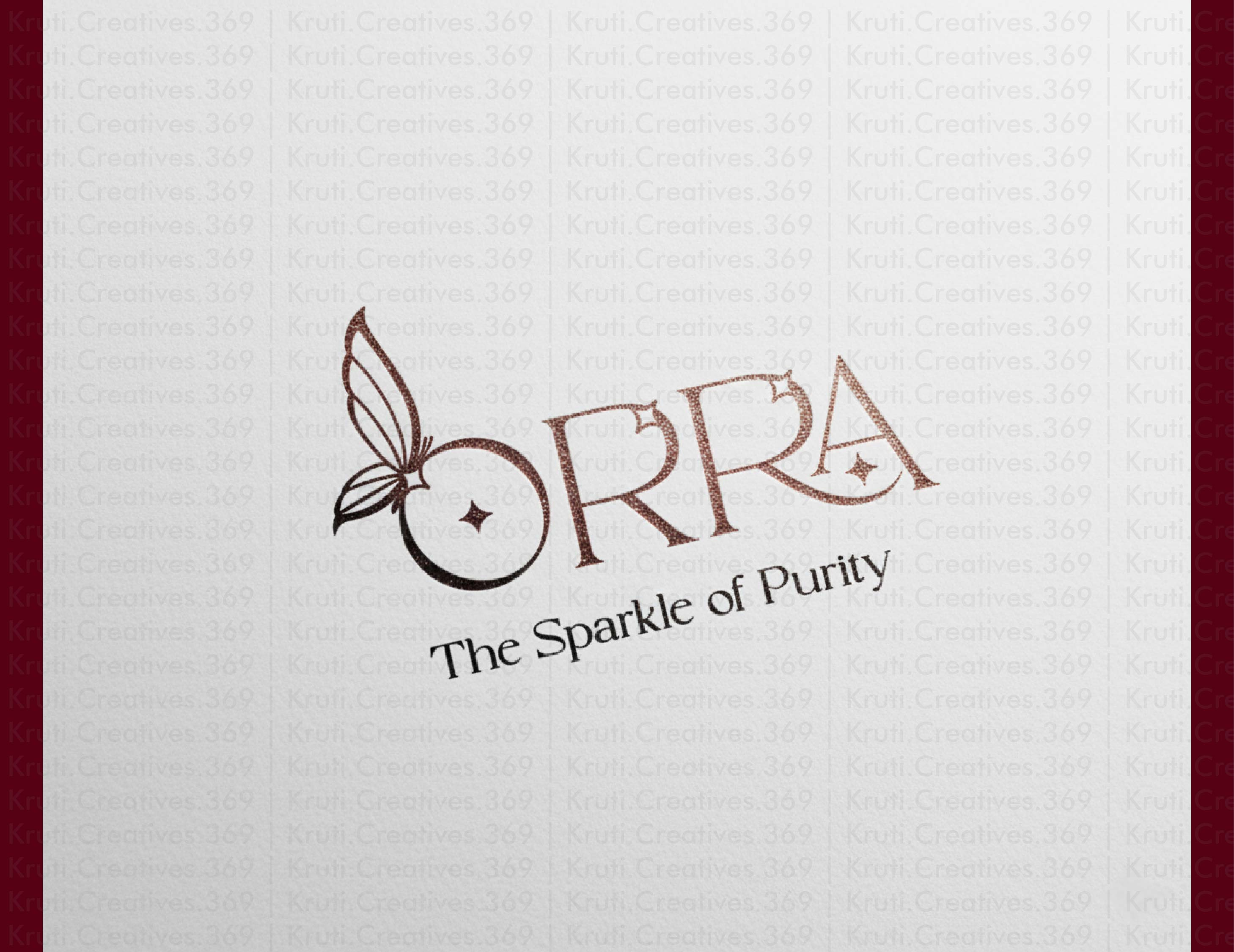 ORRA - The Sparkle of Purity branding graphic design logo