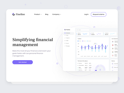 Finance Management Landing Page chart currency dashboard e wallet finance finance managment landing landing page wallet web design white