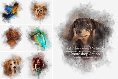 Realistic Pet Watercolor Effect photoshop painting effect