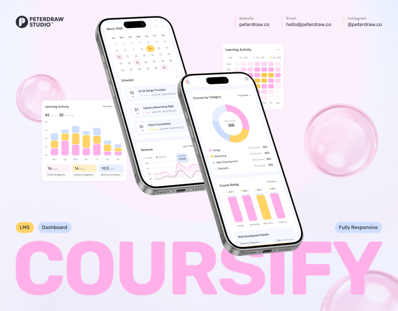 Coursify - Learning Management System Dashboard Case Study admin dashboard apps course dashboard education lms mobile apps ui ui design uiux user interface webdesign website website design