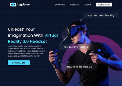 Virtual Reality Day 73 application branding design gaming hero homepage illustration landing logo model oculus reality section trending virtual vr web ui website