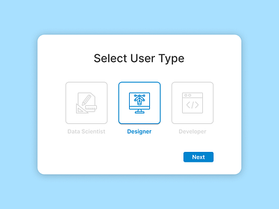 Select User Type #dailyui #064 web design