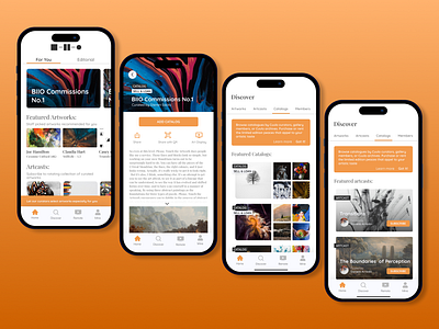 Art Gallery - Mobile App app art artworks design gallery iphone mobile orange ui
