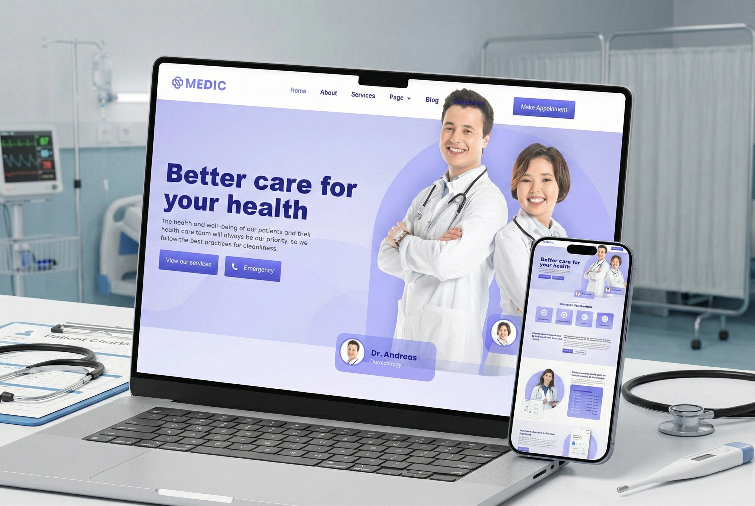 Modern Medical Website Design | Healthcare Clinic Landing Page agency website clean ui clinic web design digital health doctor website ecommerce website health tech healthcare design website design healthcare ui landing page design medical app medical website portfolio website responsive web design saas website ui design ux design web design inspiration web ui design