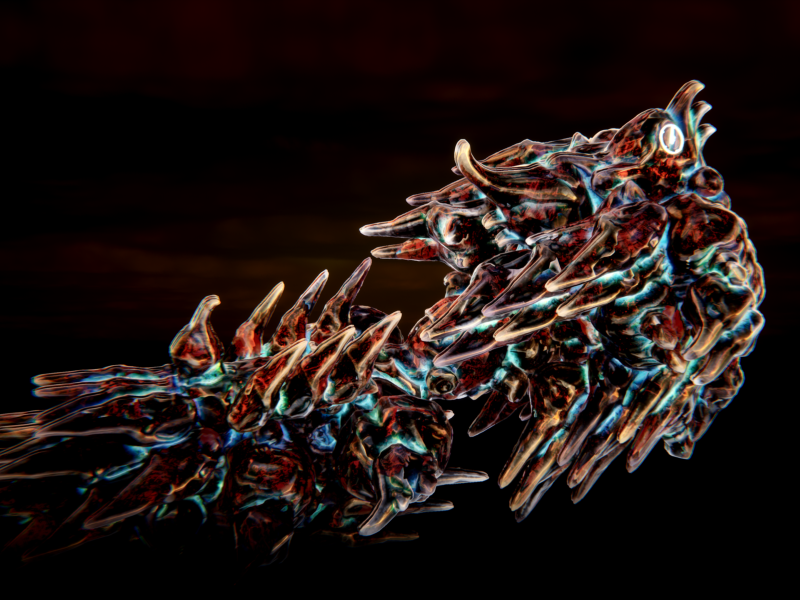 Crystal Spine — Abstract Avian Concept Sculpt 3d art 3d modeling abstract sculpt avian concept bird design cg asset concept art crystal spine digital sculpture grayscale render hard surface high detail organic form visual development