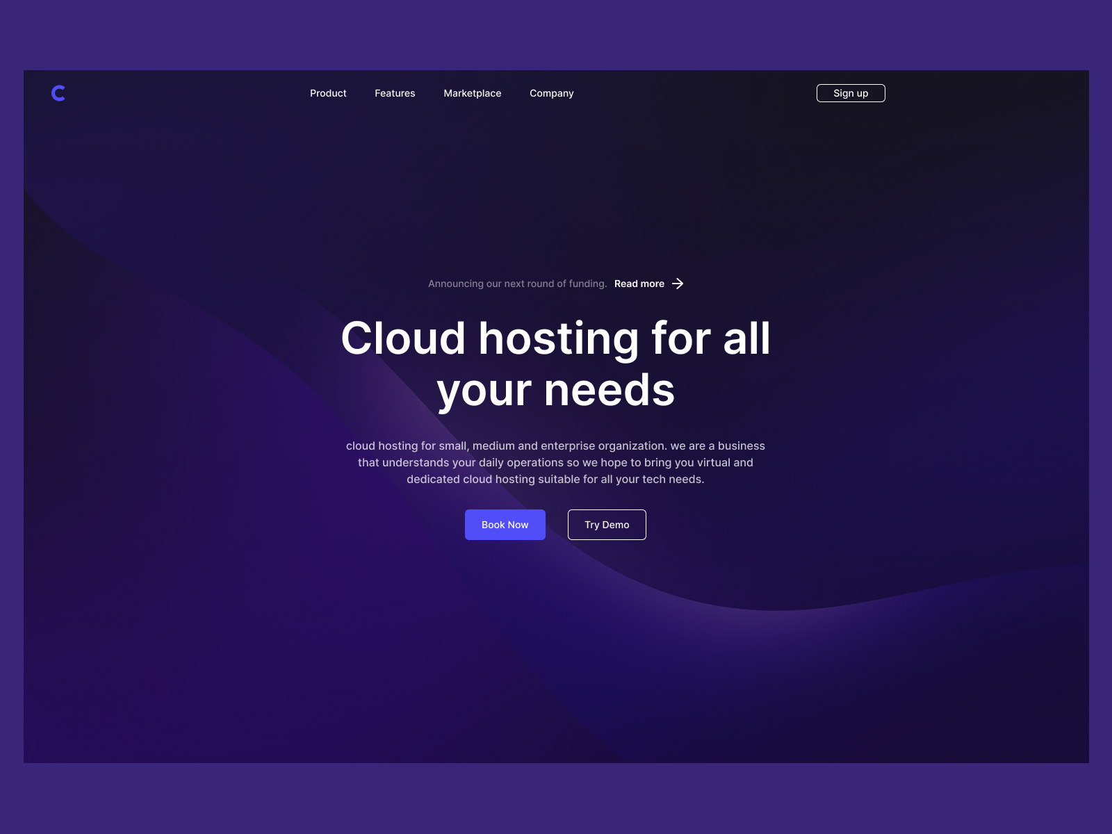 Cloud Hosting Landing Page cloud hosting landing page ui design web design web hosting