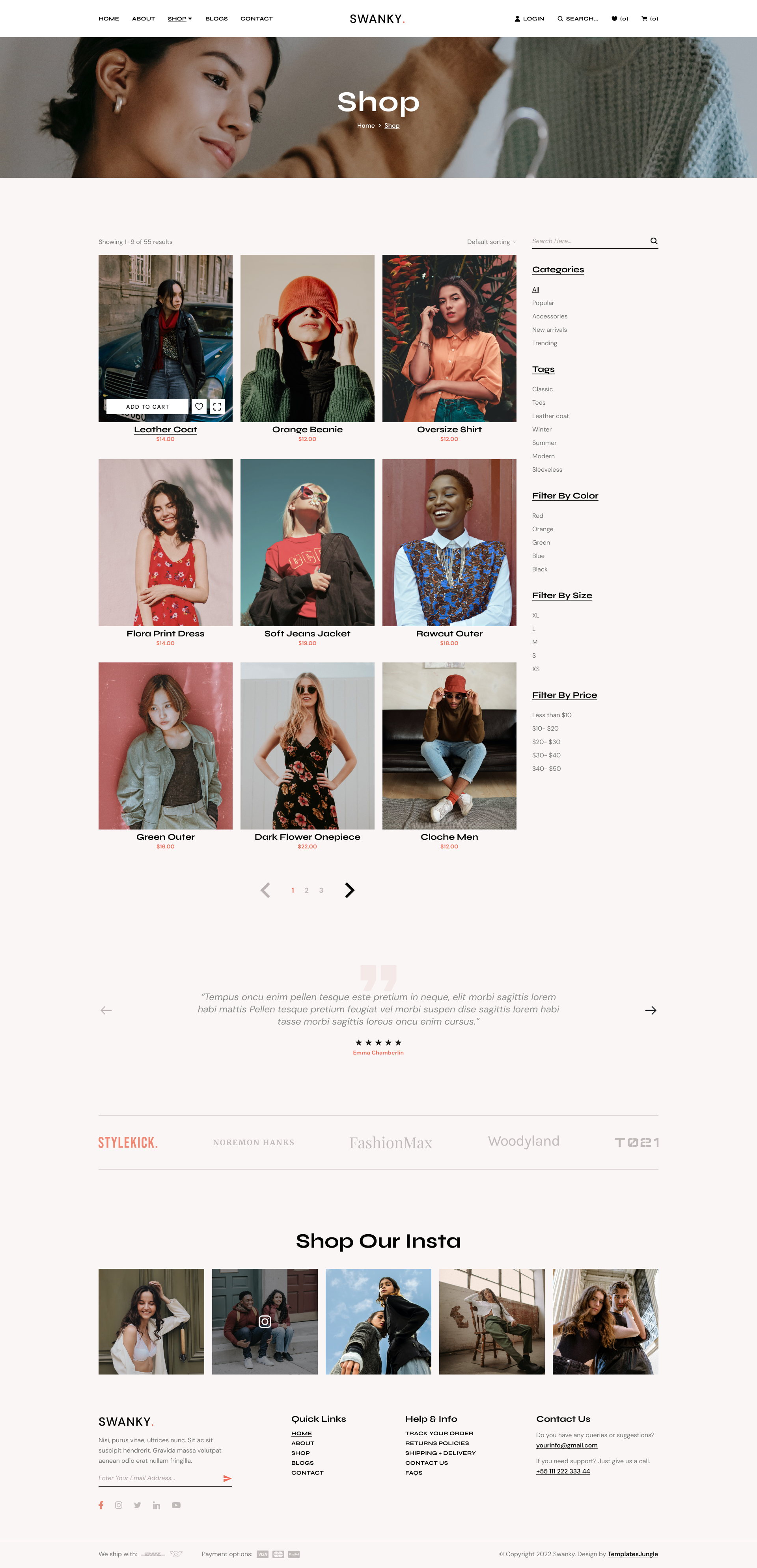 Swanky – Free Fashion Store Figma ECommerce Website Template By ...