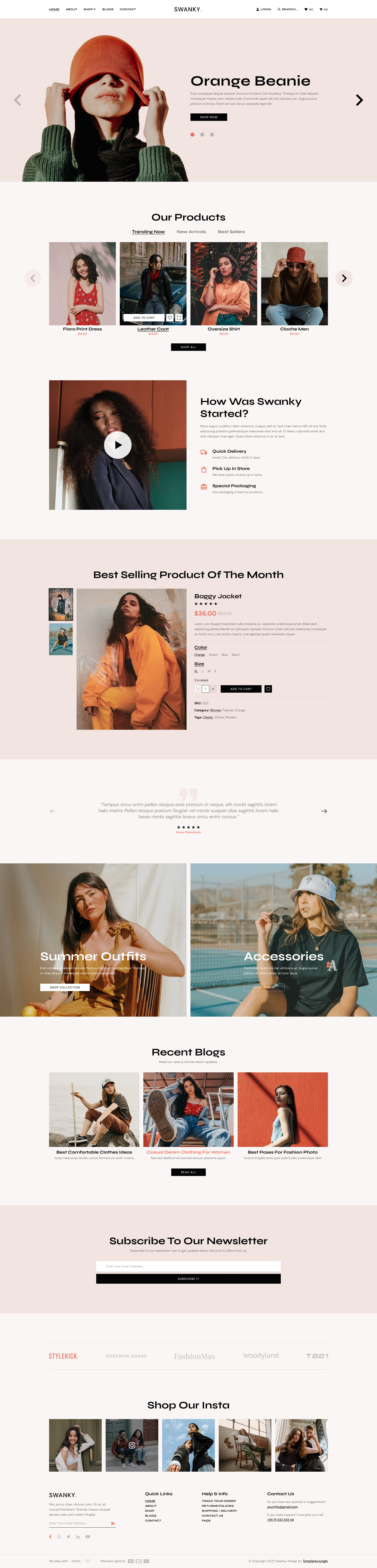 Swanky – Free Fashion Store Figma ECommerce Website Template By ...