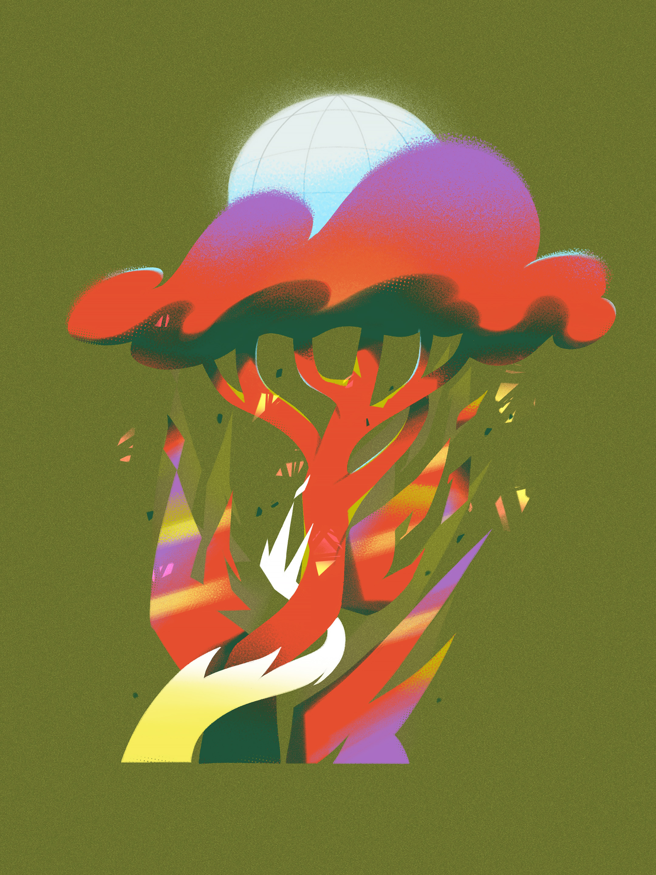 Yggdrasil. climate illustration illustrator nature tree world yggdrasil