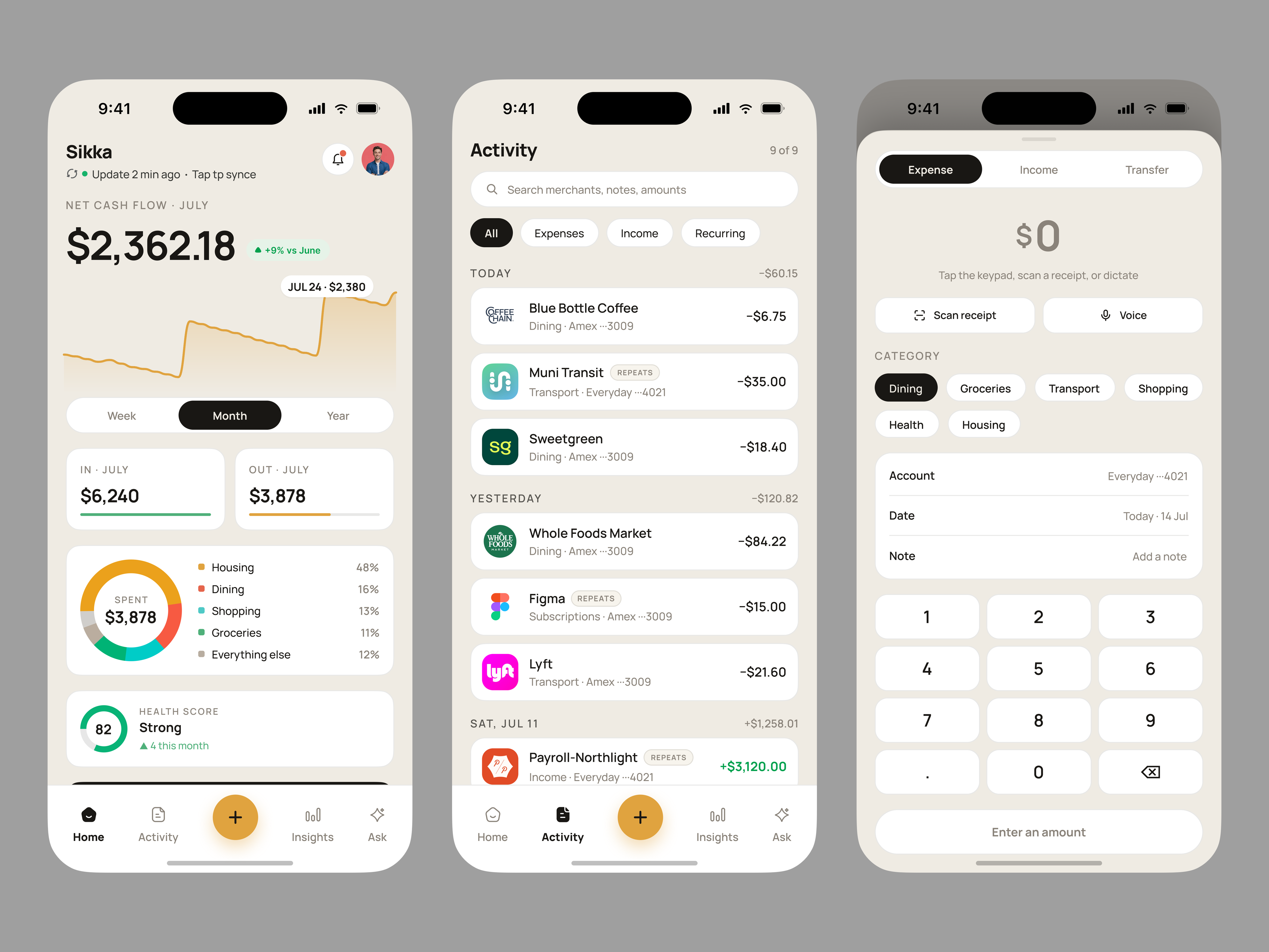 Sikka – Fintech Mobile App ai money management bank app banking app budget expense tracker budget planner expense tracker finance finance app finance mobile app finance tracker financial app fintech fintech mobile app mobile app mobile banking money app money tracker online banking personal finance app wallet app