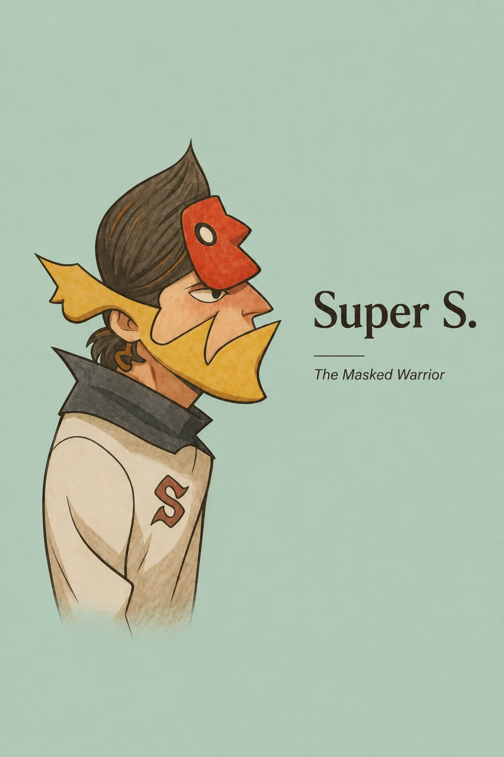 The masked warrior animation cartoon charactercollection handdrawn illustration originalcharacter