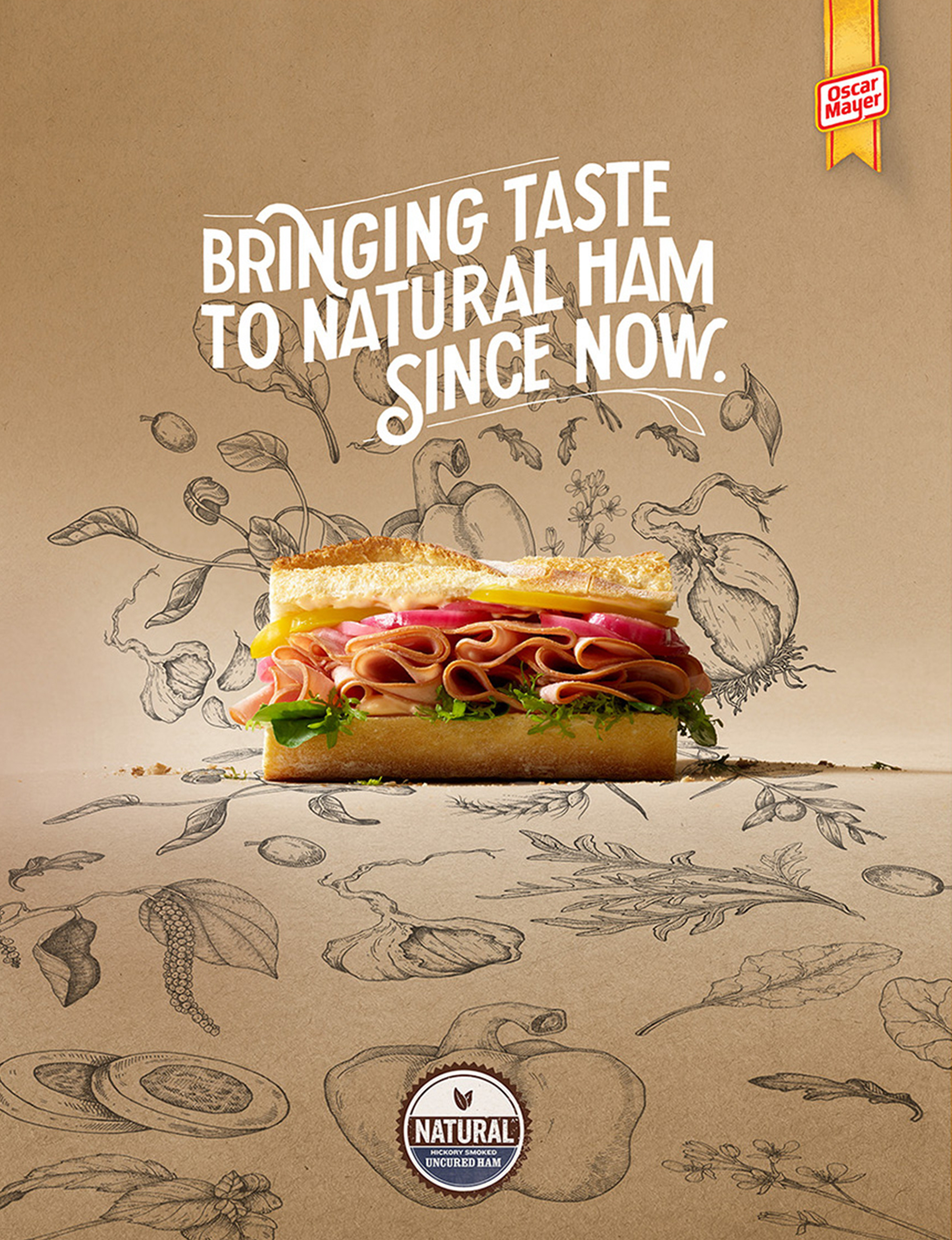 Oscar Mayer USA national campaign •Natural• branding communication design food illustration lettering publicity typography