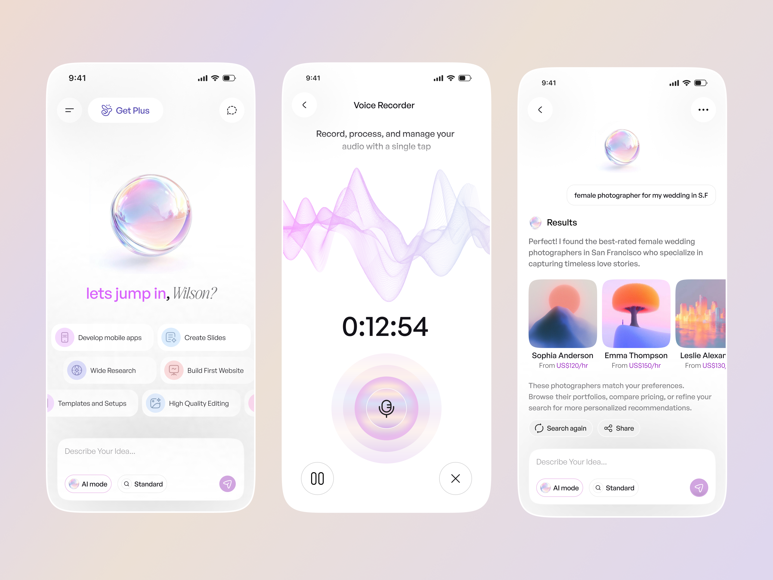AI Mobile App UI Design | AI Chatbot, Voice Assistant & iOS App ai ai assistant ai chatbot ai design ai mobile app android app app app design app redesign design interface ios app mobile app ui saas startup ui ux voice assistant ui web