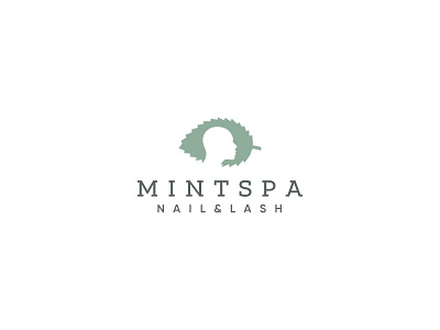 logo for content beauty green head lash leaf logo mint nail pastel pictogram spa woman