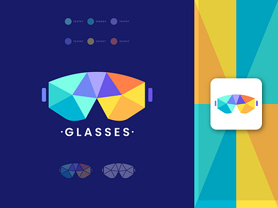 Modern minimalist glasses logo ai artifitial block blockchain brand identity branding colorful creative logo glass logo glasses logo logo design logo designer modern logo sun glass unique logo