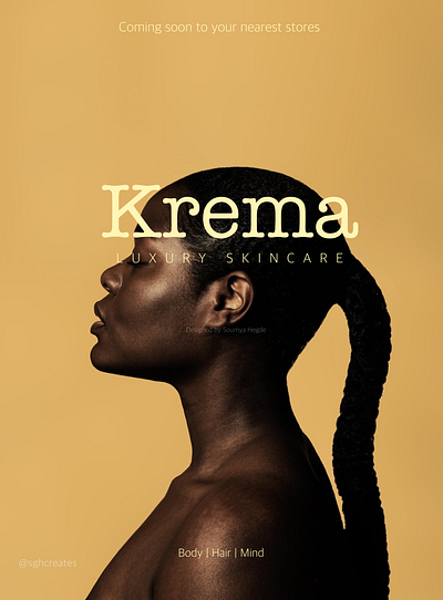 Krema - premium skin care branding and graphics brand concept brand inspiration branding colour palette logo luxury branding minimalistic branding premium branding skin care branding yellow moodboard