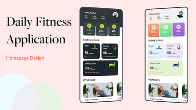 Daily Fitness Application app branding design graphic design icon illustration logo mobile application ui typography ui ux