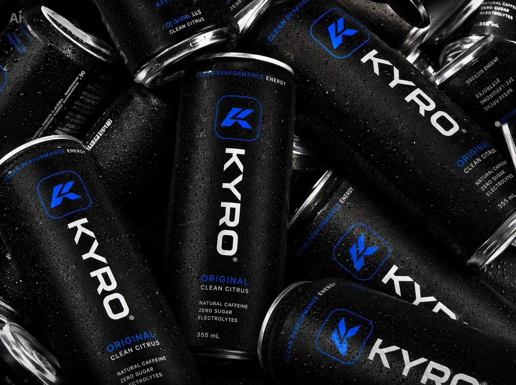 KYRO — Refined Energy Drink Brand Identity & Packaging aibranding aidesign aivisualdesign brand strategy brandidentity branding brandstrategy campaigndesign capcutdesignstudio capcutdesignstudioxdribbble capcutxdribbble creativeai design dribbblechallenge editorialphotography graphic design kyroenergy logo packagingdesign productdropchallenge