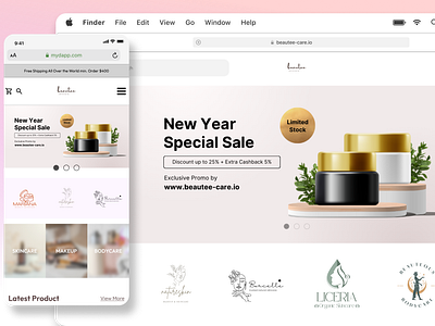 Beautee Care e commerece figma technical design ui web design