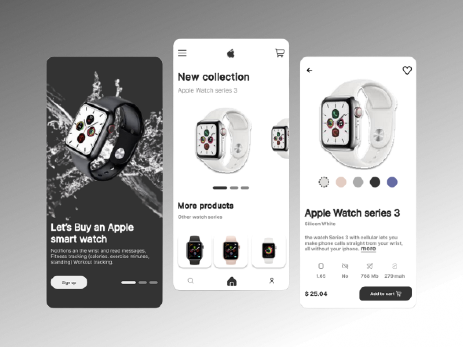 Smart Watch App UI Design by Media on Dribbble