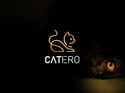 CATERO- Cat Pet Animal Creative Logo Design Concept agency animals logo black cat branding cat face cat logo cat love cat vector creative creative pet logo cute pet design gold cat graphic design illustration logo minimal logo pet logo puppy wild logo