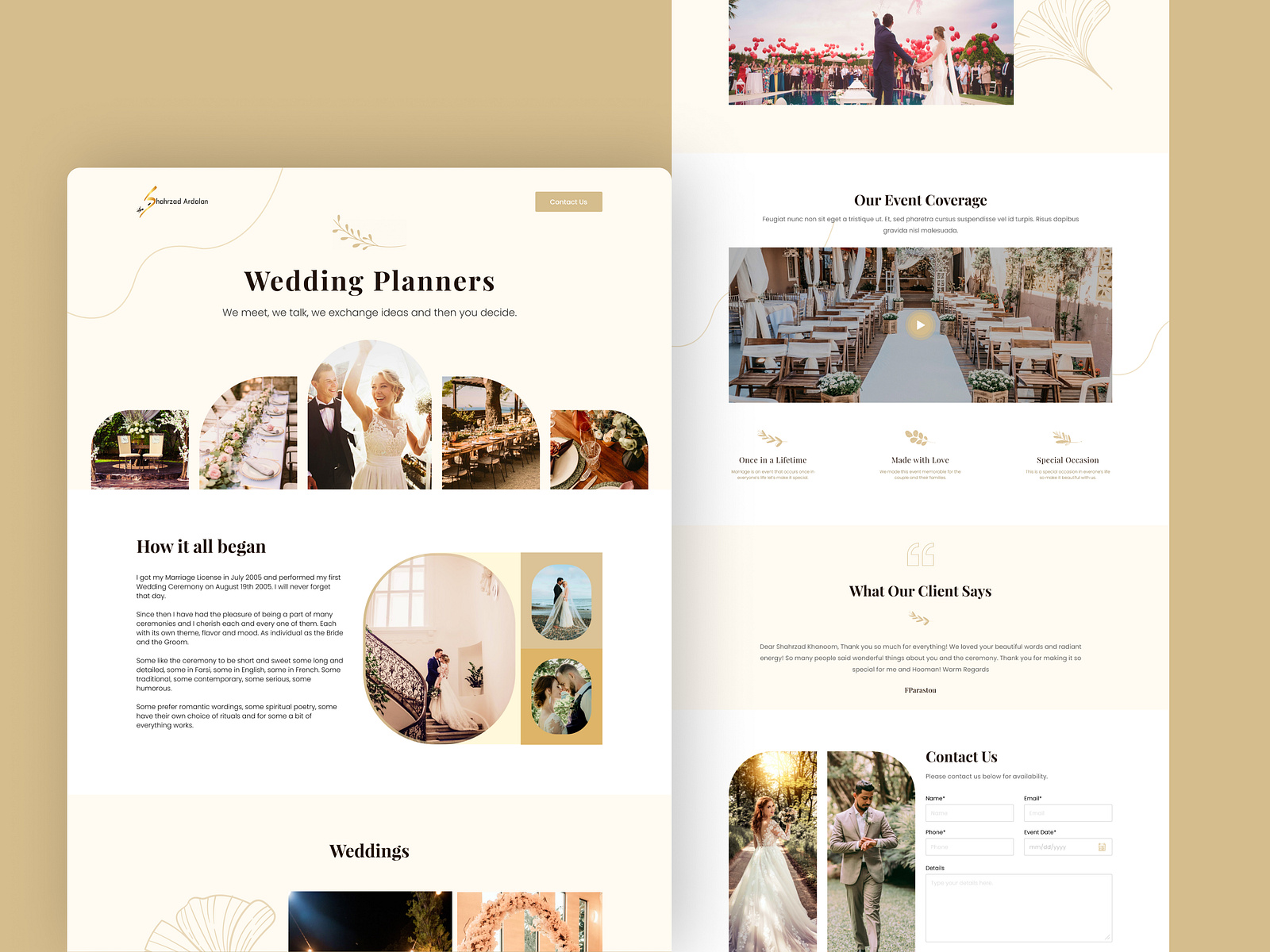 Wedding Landing Page by Ateeb Ur Rehman on Dribbble