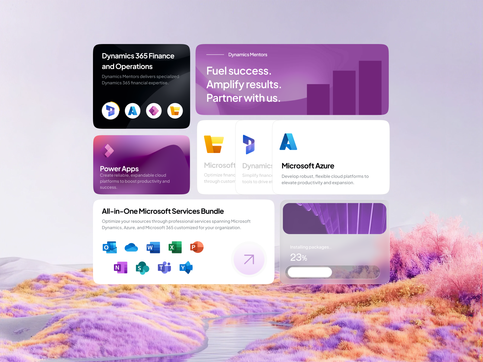 Microsoft Dynamics 365 Services Website UI b2b website cloud services consulting website digital transformation dynamics 365 enterprise design enterprise website figma design landing page design microsoft 365 microsoft azure microsoft dynamics modern website power apps service website technology website ui design ux design web design website design