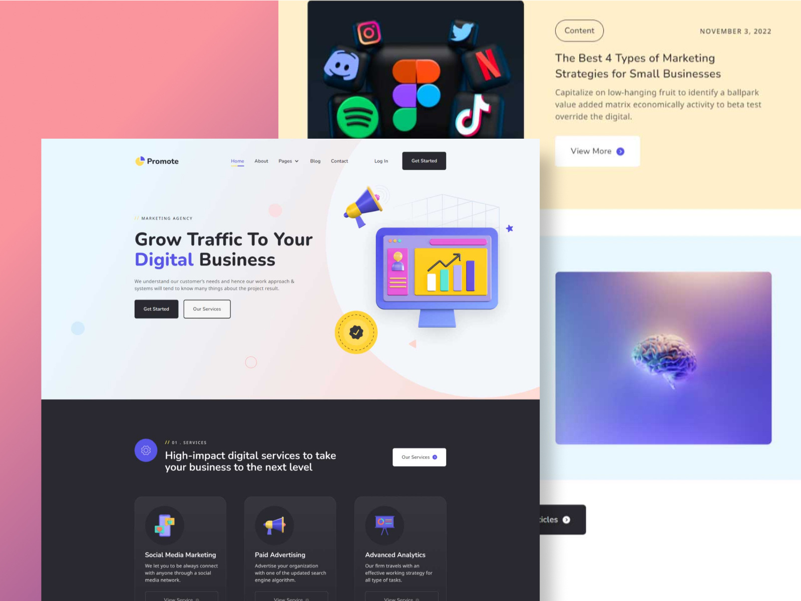 Promote Webflow Website Template by VictorFlow on Dribbble