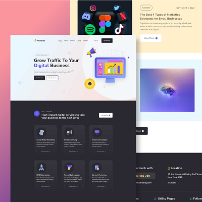 Promote Webflow Website Template agency beauty branding business clean community creative design designer expert figma marketing minimal modern portfolio template ui victorflow webflow website