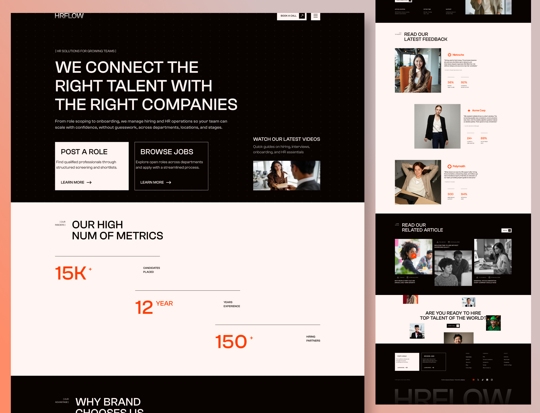 AI Modern Recruitment Agency Website —HRFLOW career website creative website dribbble design hiring platform hr agency hr uiux hr website human resources job portal landing page modern ai hr dashboard recruitment agency recruitment platform recruitment website responsive design staffing agency ui ux design website design