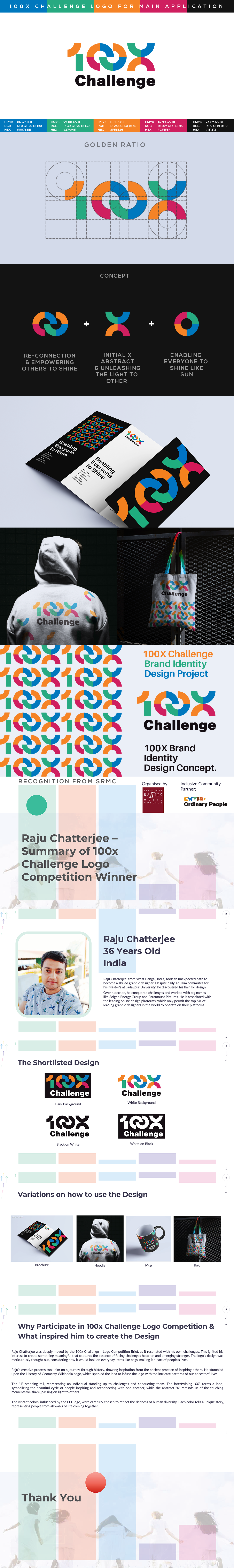 100X Challenge — Brand Identity & Logo Design 100x challenge brand identity brand system branding case study design process geometric logo logo design logo grid logoginni minimal logo modern logo vector art visual identity