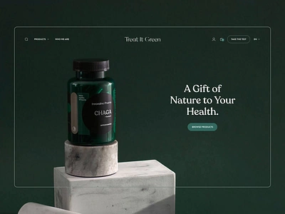 Treat It Green | Ecommerce Website digital ecommerce elegant eshop food supplement green healthy healthy lifestyle nutrition store supplements ui ui design vitamins website