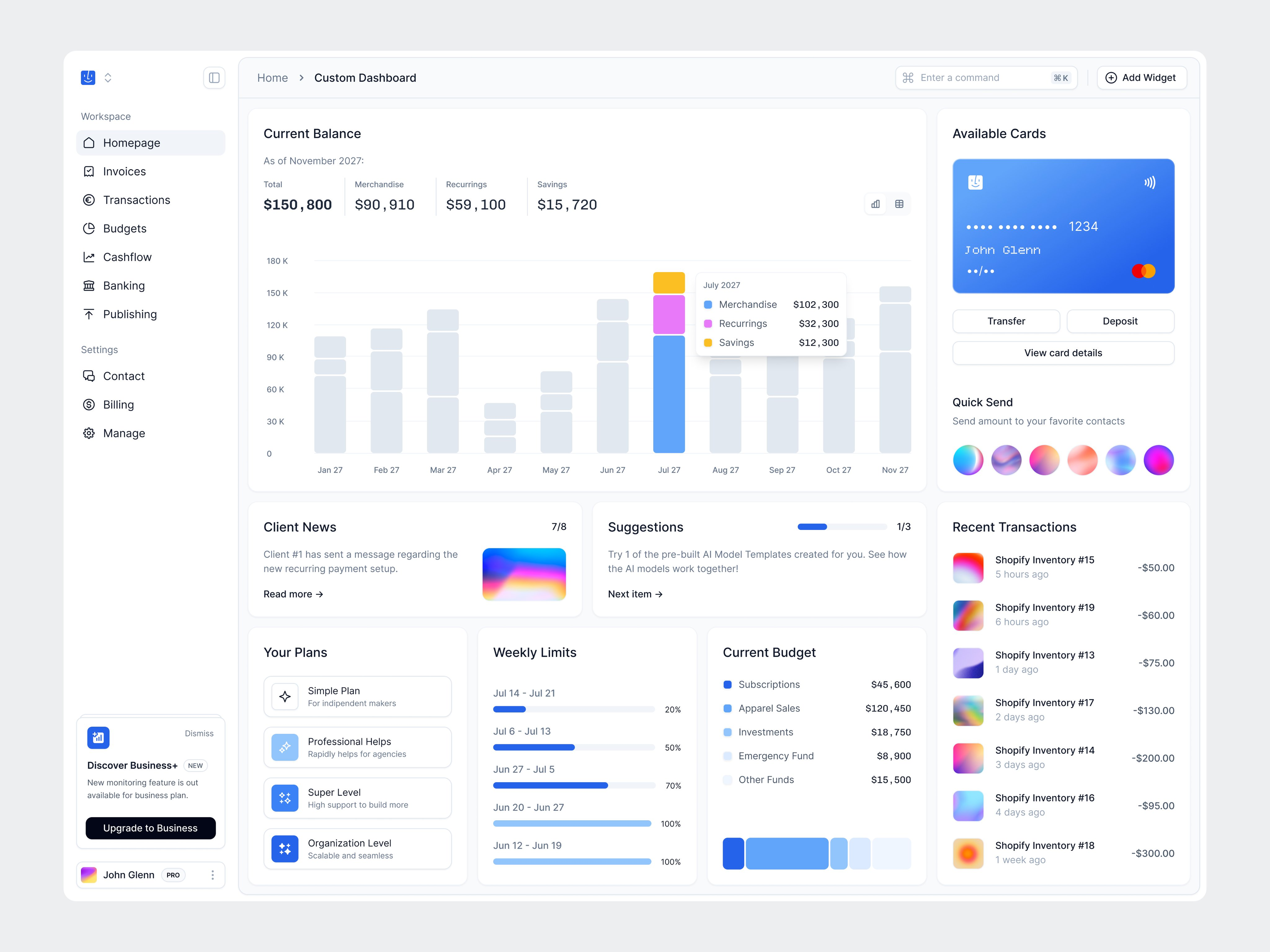 Personal Finance SaaS Dashboard banking app banking dashboard banking saas budget dashboard budget tracker dashboard cashflow dashboard custom finance dashboard dashboard data visualization digital finance finance dashboard financial dashboard financial management dashboard fintech personal finance personal finance dashboard product design saas dashboard transaction dashboard