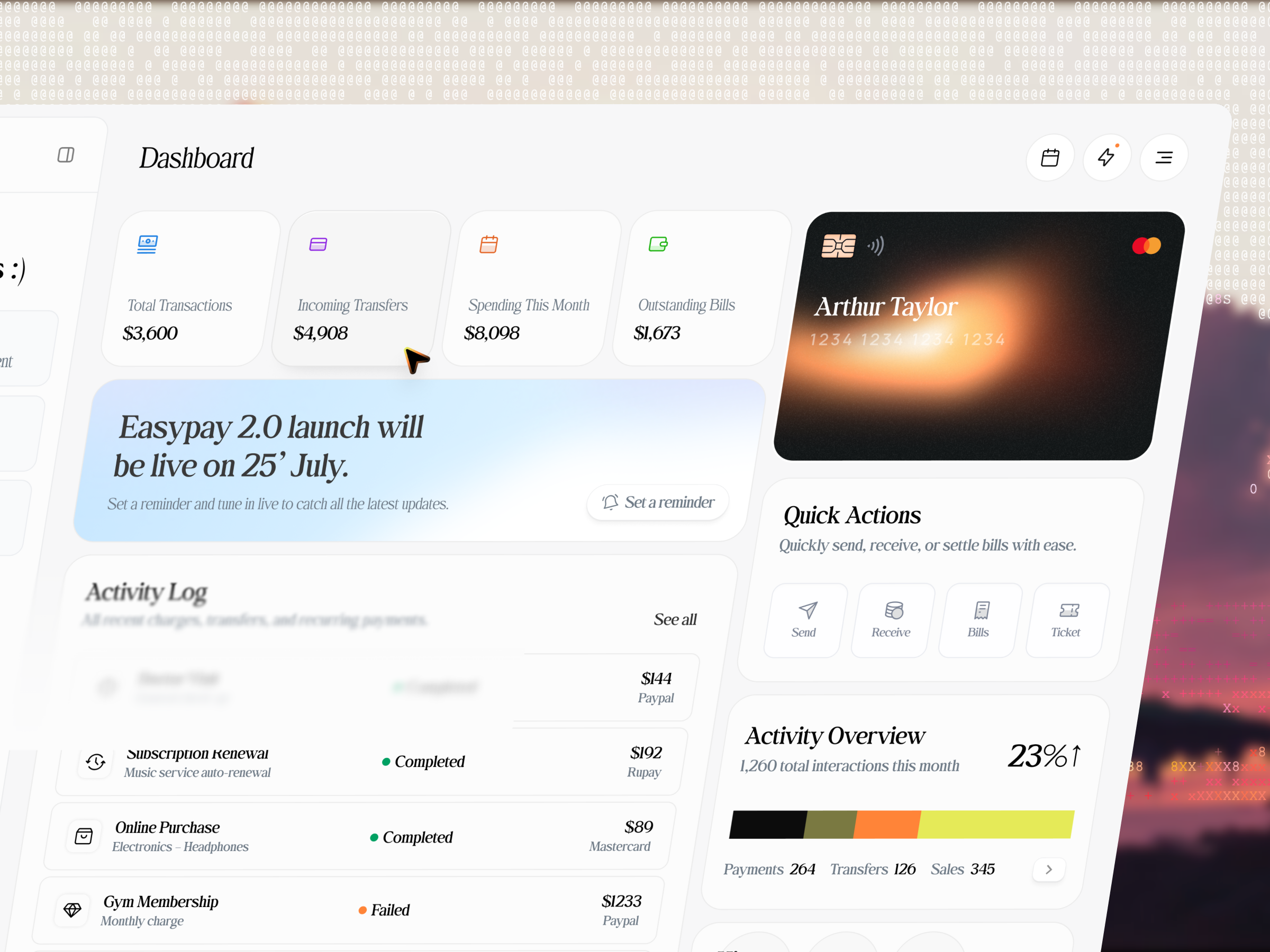 Smart Money Dashboard — Modern FinTech Interface & Wallet UI 📊 creditcard dashboard dashboard design dashboard ui dashboard ui ux dashboard user interface dashboardui figma fintech minimal minimal dashboard moneytracker saas saas dashboard transaction ui uidesign uxdesign