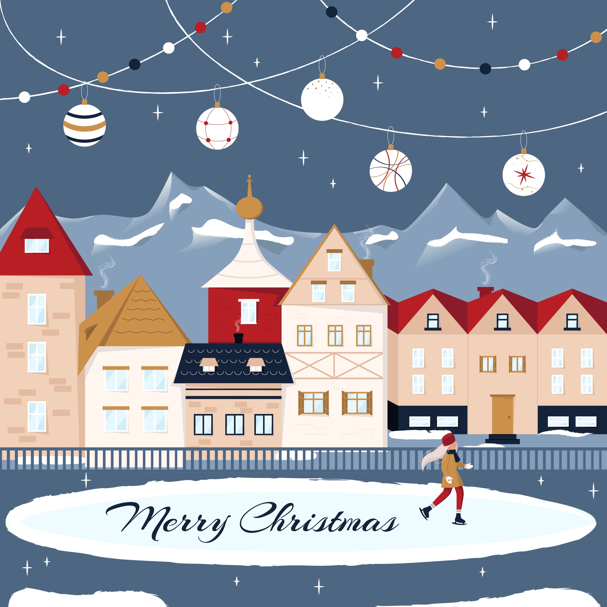 Merry Christmas Animated greeting card 2d animated card animation corporate style design gif greeting card illustration illustrator motion design motion designer motion graphics vector vector art
