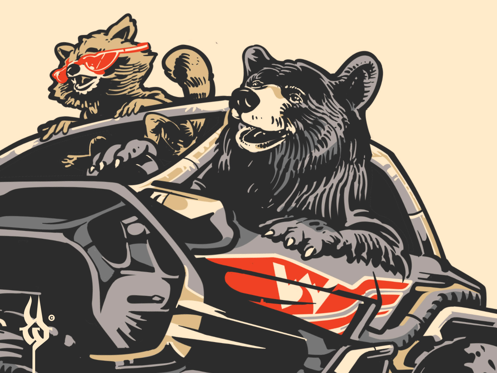 Wildside - The Racoon & The Bear! adventure bear cartoon design drawing fun graphic design illustration mountain park racoon wildside