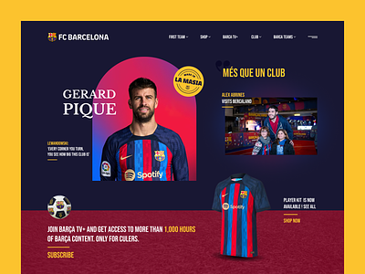 FC Barcelona interface landing page ui web