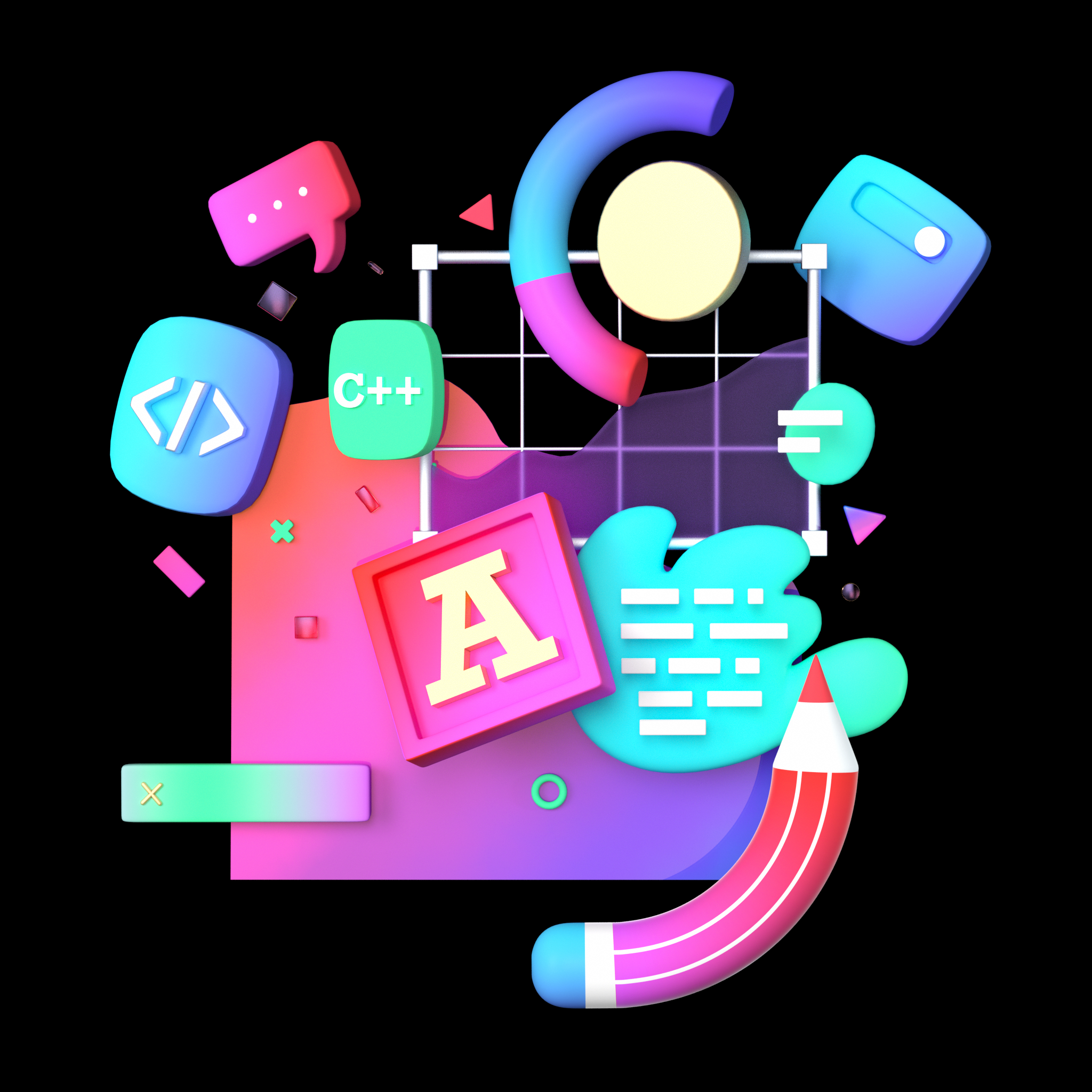 App development 3d abstract app applicatons art bright colors cinema4d code coding design digital gradients graphic design illustration inspiration isometric programming ui ux