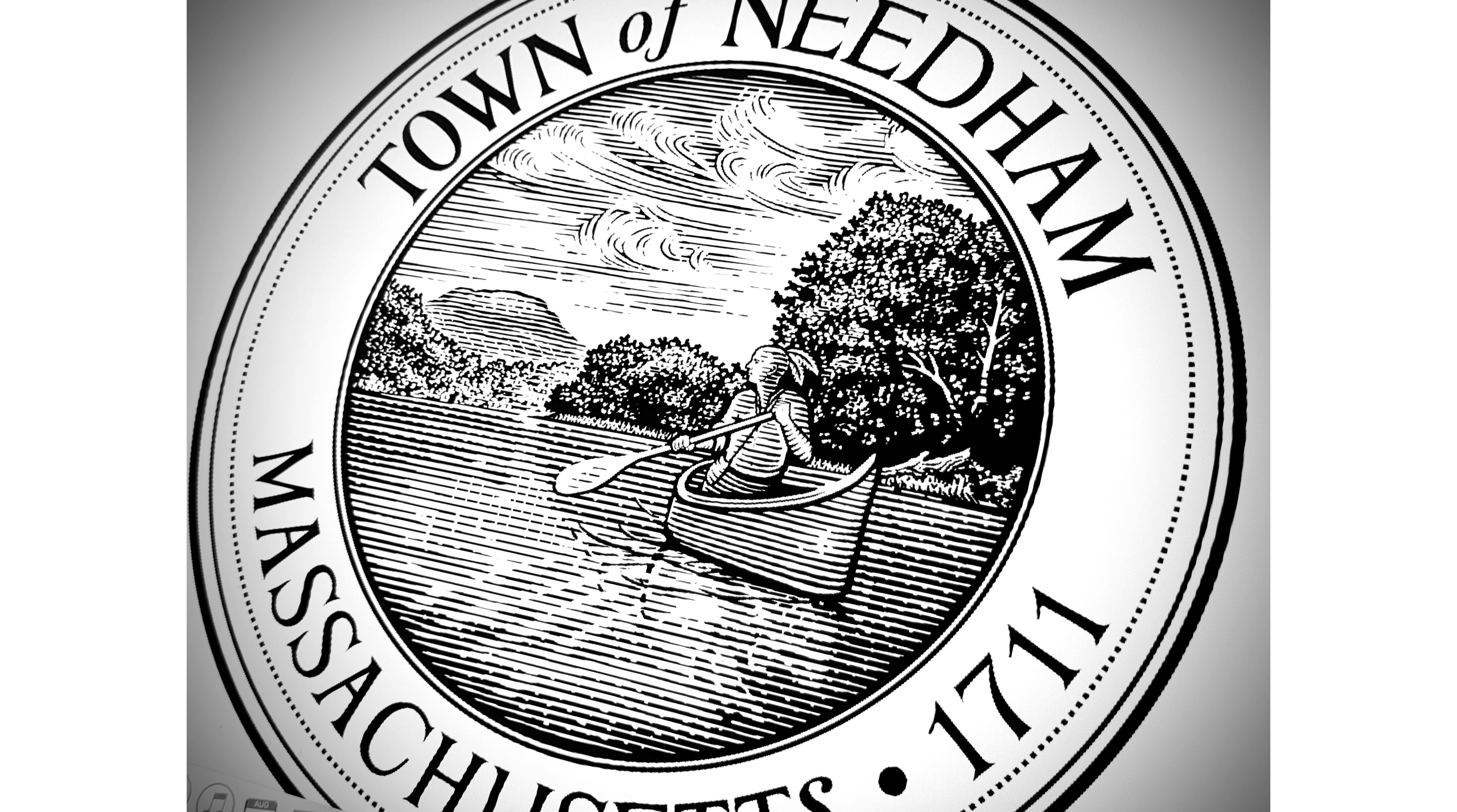 Town of Needham Seal Illustrated by Steven Noble artwork branding design engraving etching illustration line art scratchboard seal steven noble visual identity woodcut