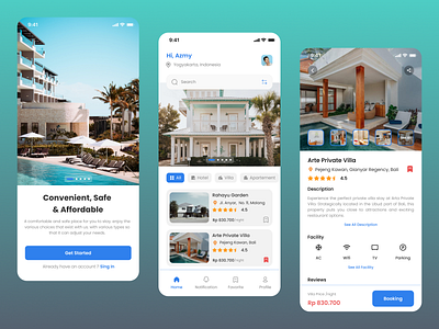 Pilih Tempat - Mobile App apps concept design hotel mobile traveling ui ux