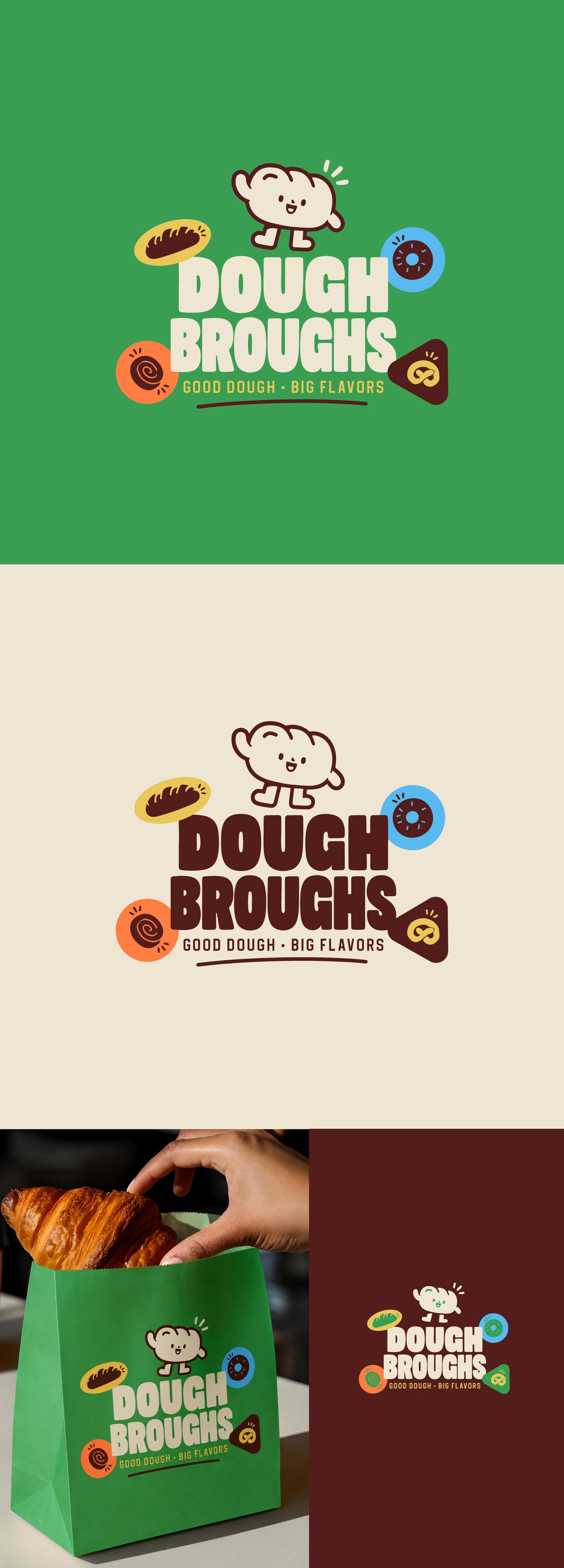 Dough Broughs Logo & Brand Identity Design branding graphic design illustration logo packaging vector