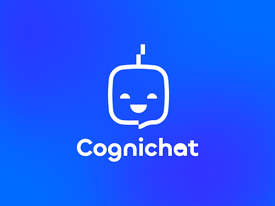 Cognichat ai cc character chatbot cognitive creators design dribbble emoji logo robot user interface weeklywarmup