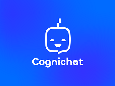 Cognichat ai cc character chatbot cognitive creators design dribbble emoji logo robot user interface weeklywarmup