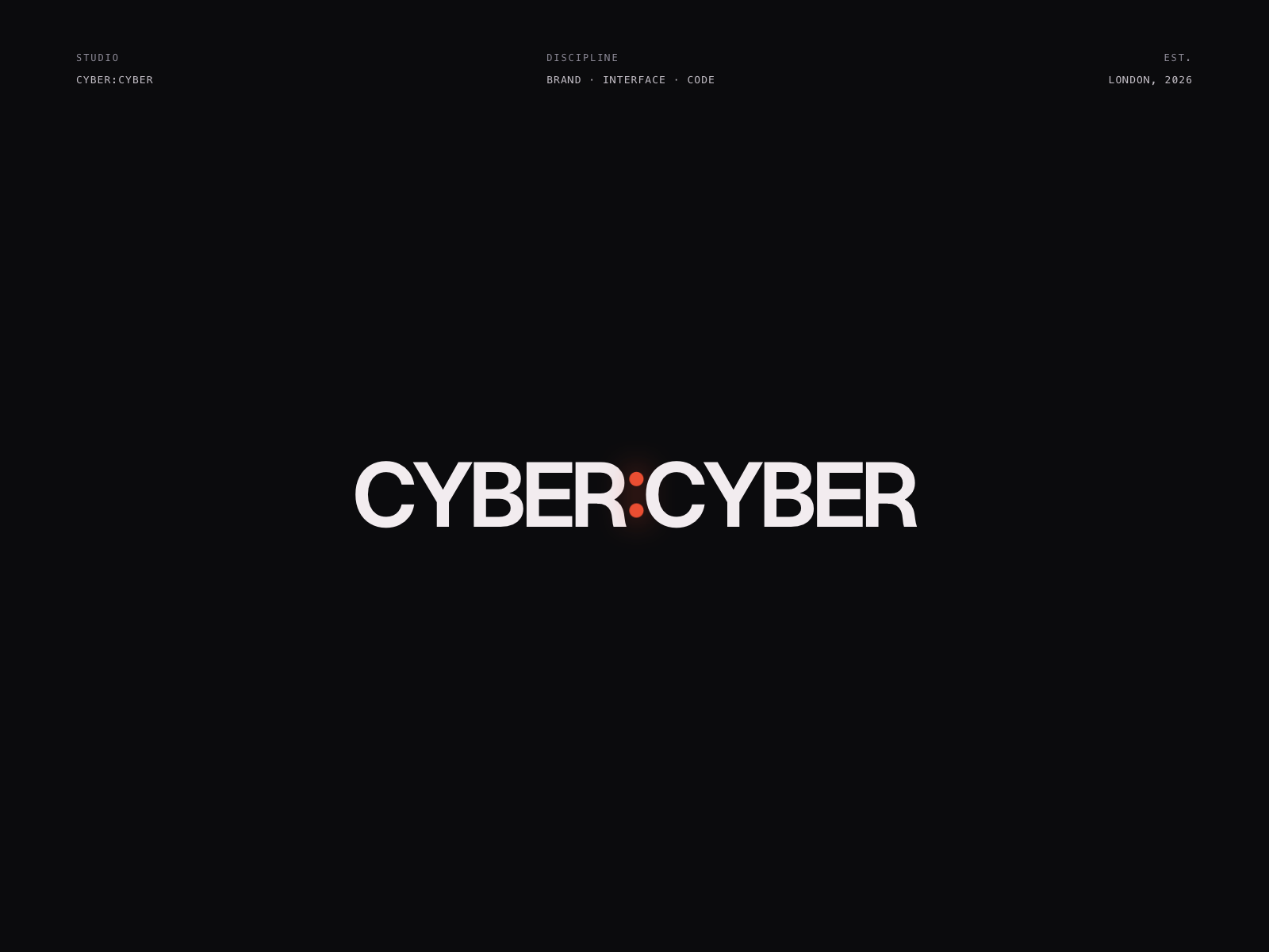 Studio branding x Cybercyber brand identity branding design system logo design product design studio typography ui design visual identity