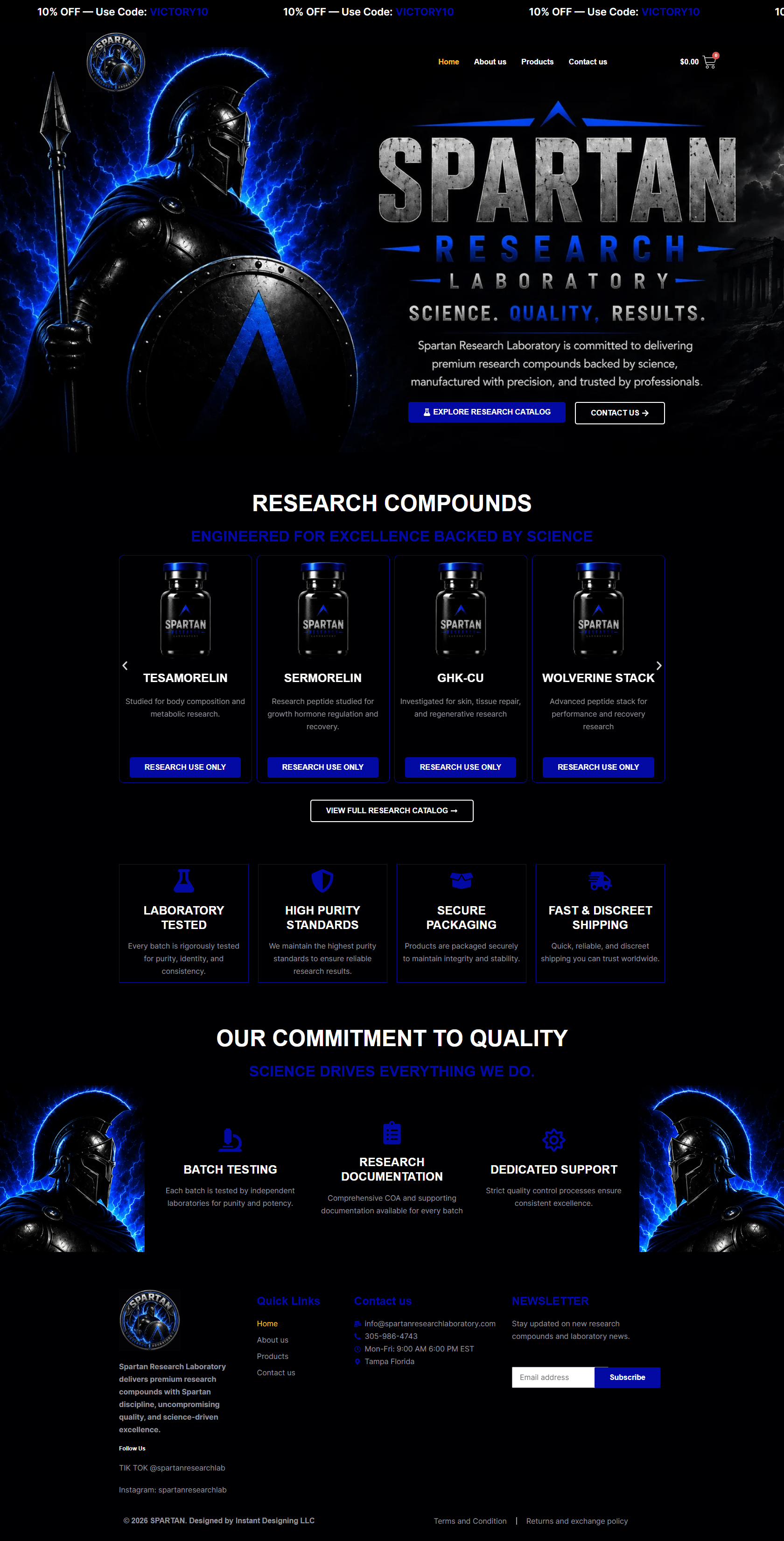 Creative Website Mockup | Spartan Research Landing Page. 3d animation branding graphic design logo motion graphics ui