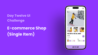 Day 12 UI Challenge - E-commerce Shop branding mobile ui