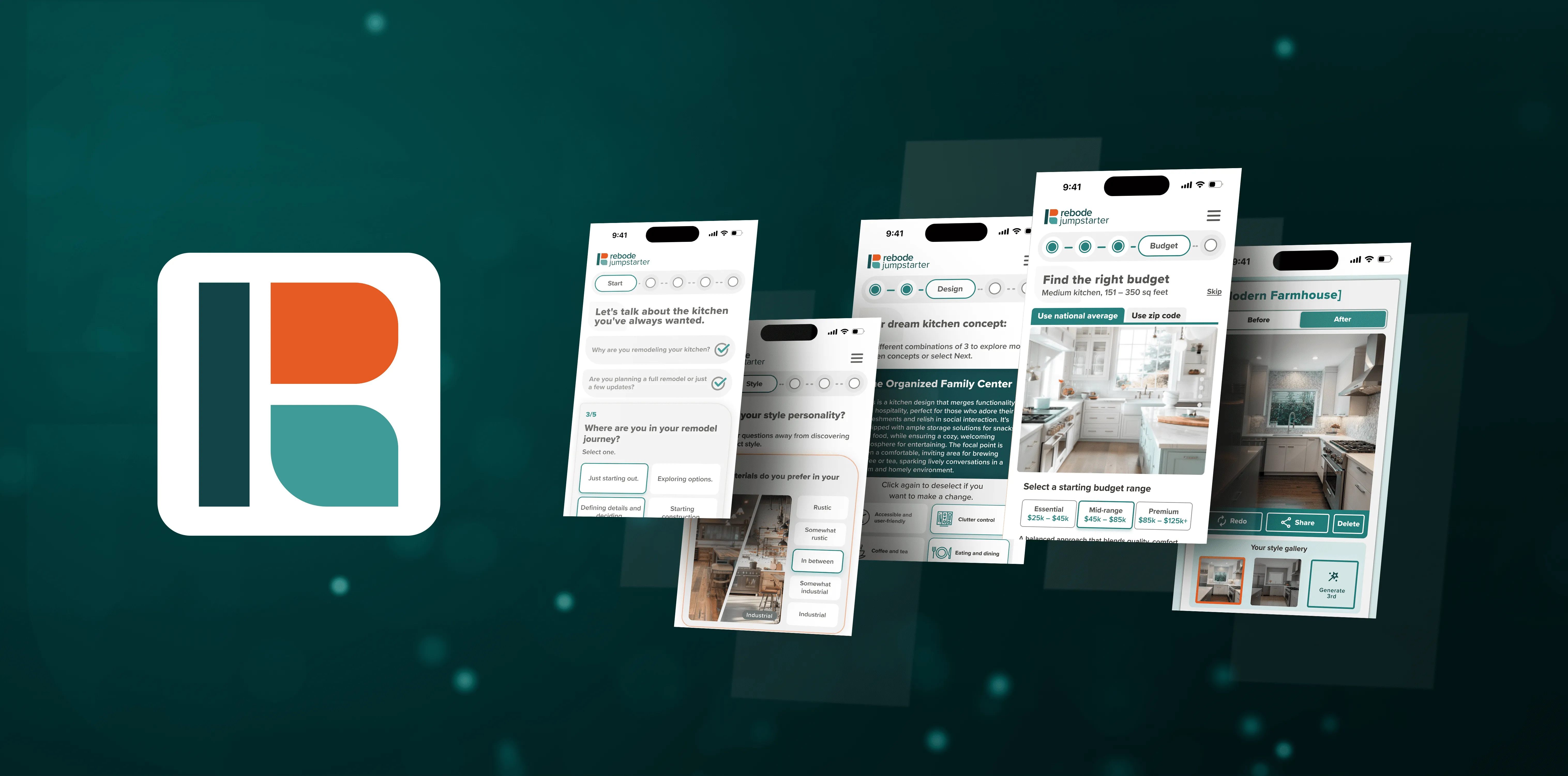 Rebode Jumpstarter branding mobile responsive ui user flow ux visual design