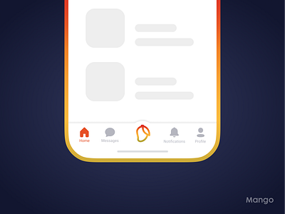Mango Navigation Bar design mango mobile navbar social app ui